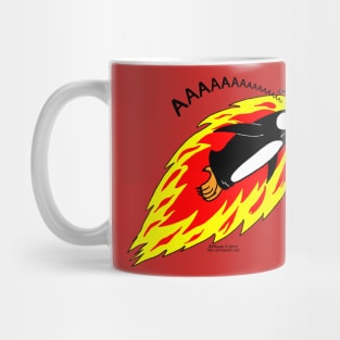 Flaming Flying Screaming Penguin Mug